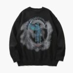 Y2K Black ANGEL RAIN SWEATER