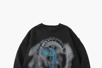 Y2K Black ANGEL RAIN SWEATER